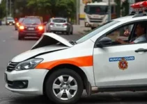 carro colide em viatura da Guarda Municipal