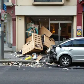 carro invade calçada